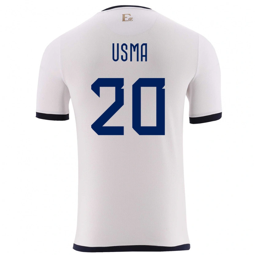 Danxen Pánské Ekvádor Juan Usma #20 Bílý Daleko Hráčské Dresy 24-26 Dres