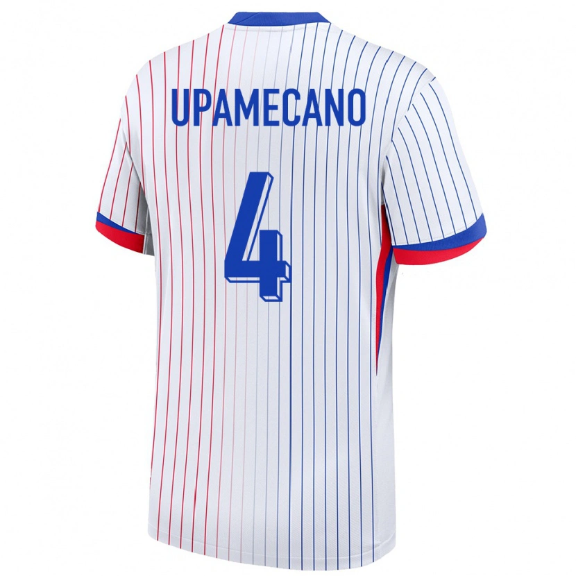 Danxen Pánské Francie Dayot Upamecano #4 Bílý Daleko Hráčské Dresy 24-26 Dres