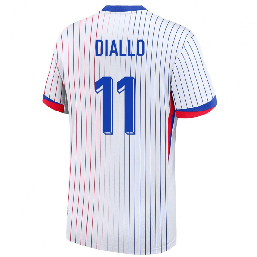Danxen Pánské Francie Tidiane Diallo #11 Bílý Daleko Hráčské Dresy 24-26 Dres