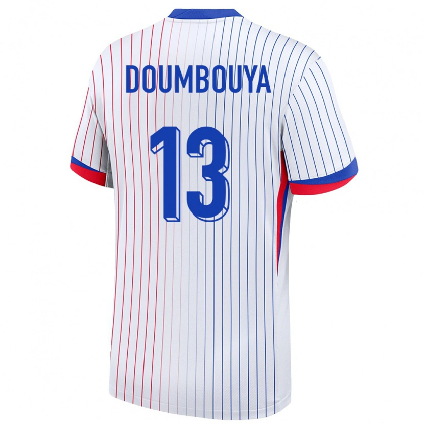 Danxen Pánské Francie Amidou Doumbouya #13 Bílý Daleko Hráčské Dresy 24-26 Dres