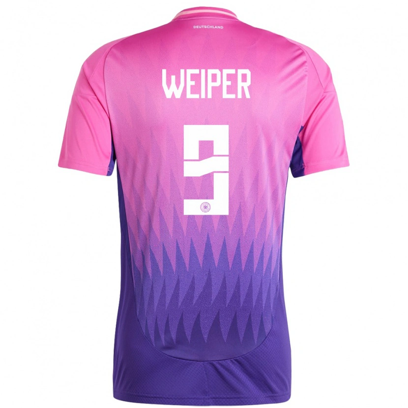 Danxen Pánské Německo Nelson Weiper #9 Růžově Fialová Daleko Hráčské Dresy 24-26 Dres
