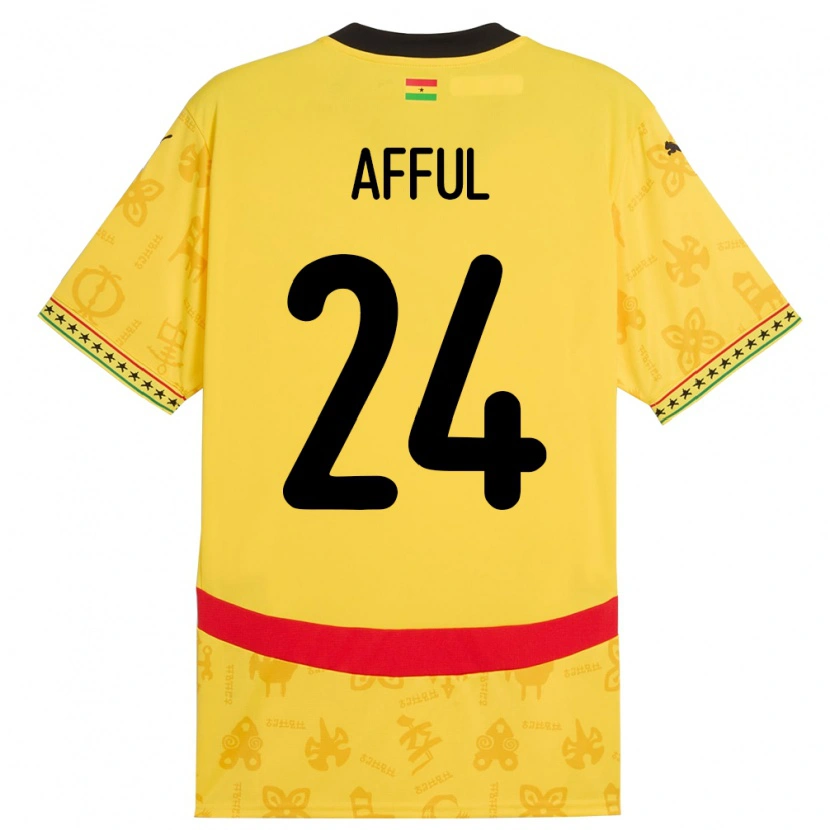 Danxen Pánské Ghana Isaac Afful #24 Žluť Daleko Hráčské Dresy 24-26 Dres