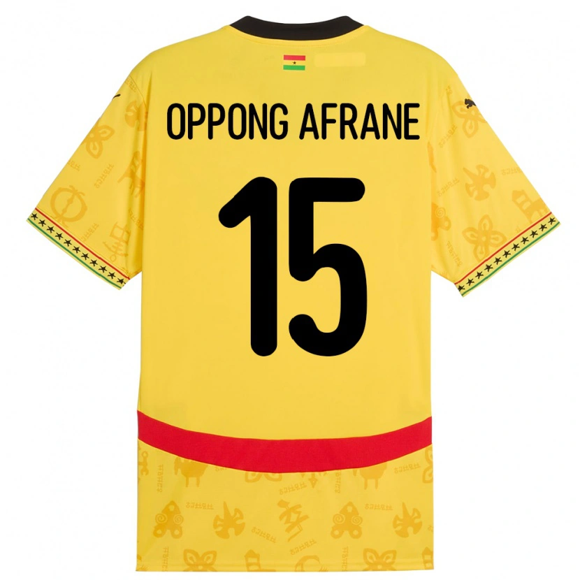 Danxen Pánské Ghana David Oppong Afrane #15 Žluť Daleko Hráčské Dresy 24-26 Dres