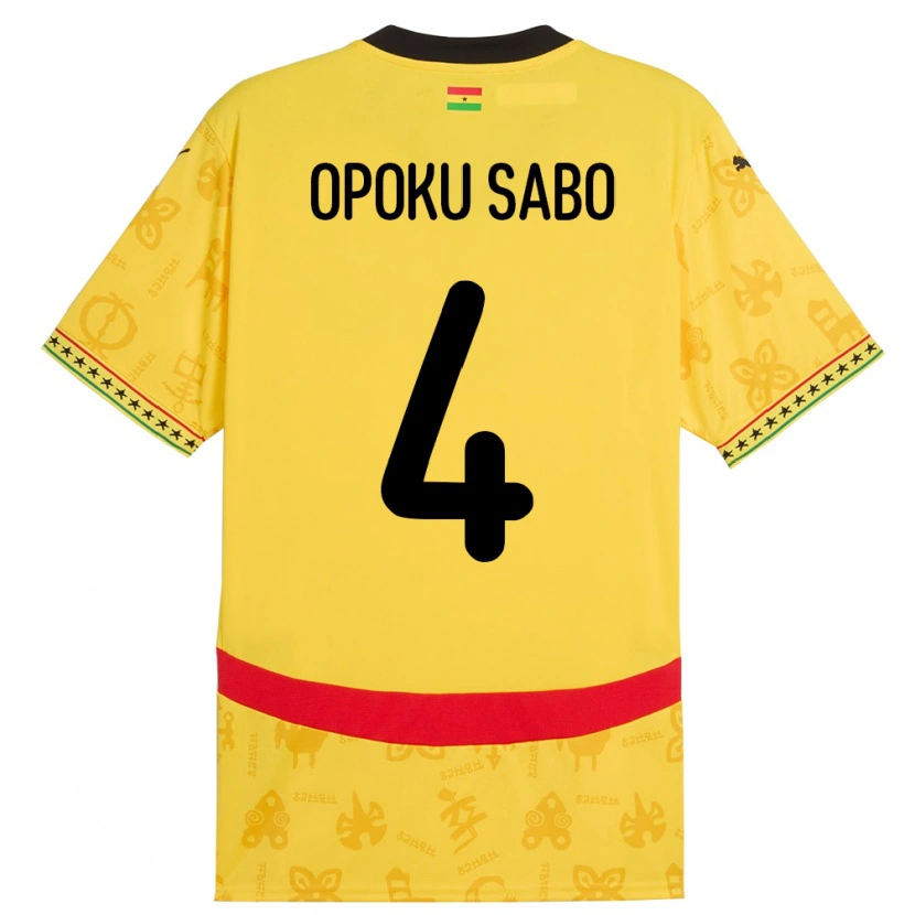 Danxen Pánské Ghana Alex Opoku Sabo #4 Žluť Daleko Hráčské Dresy 24-26 Dres
