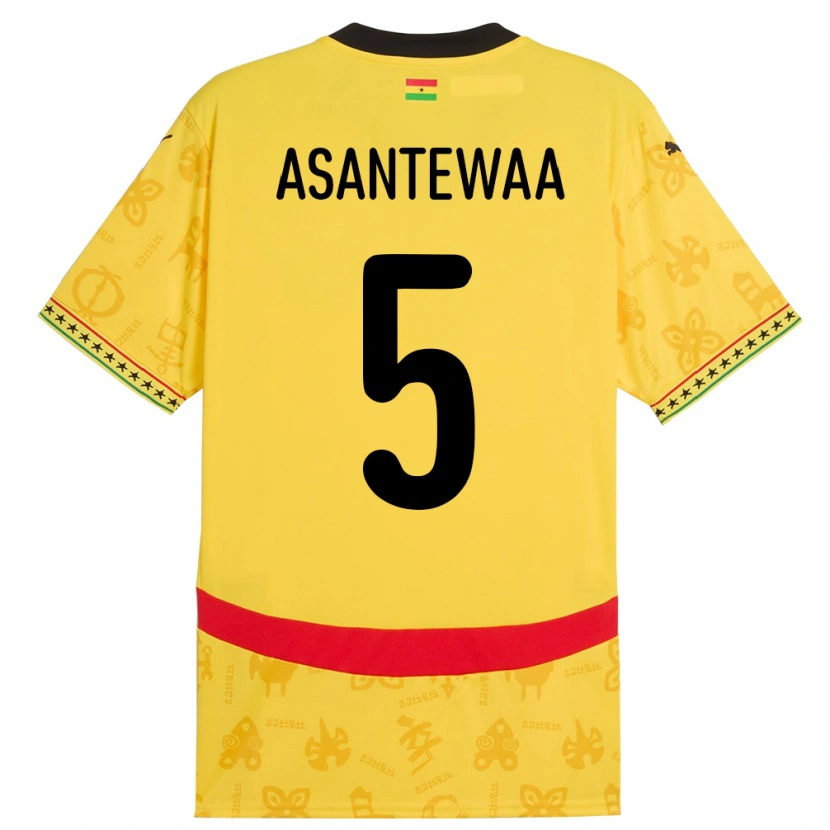 Danxen Pánské Ghana Grace Asantewaa #5 Žluť Daleko Hráčské Dresy 24-26 Dres