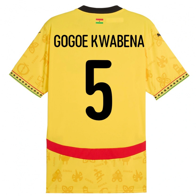 Danxen Pánské Ghana Boahen Gogoe Kwabena #5 Žluť Daleko Hráčské Dresy 24-26 Dres