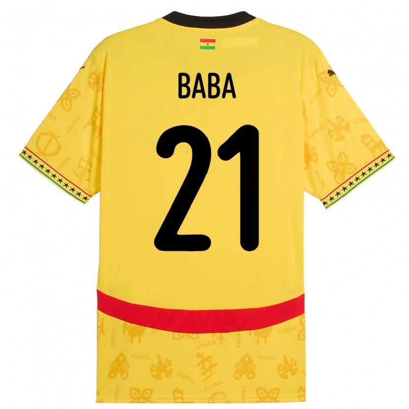Danxen Pánské Ghana Iddrisu Baba #21 Žluť Daleko Hráčské Dresy 24-26 Dres