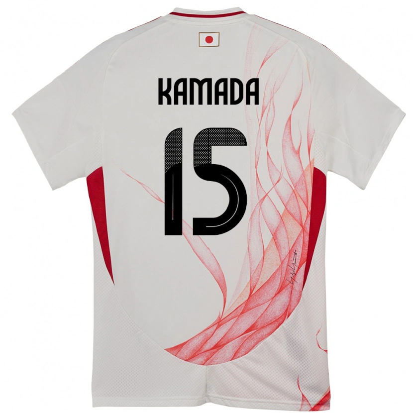 Danxen Pánské Japonsko Daichi Kamada #15 Bílý Daleko Hráčské Dresy 24-26 Dres