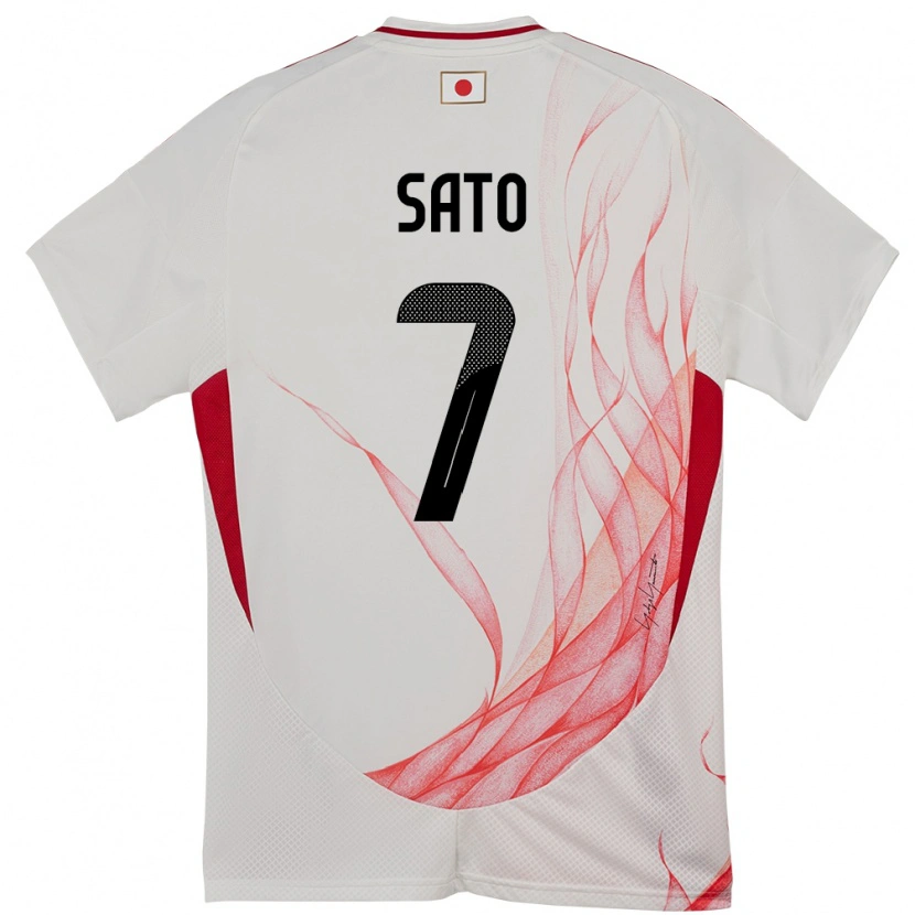 Danxen Pánské Japonsko Ryunosuke Sato #7 Bílý Daleko Hráčské Dresy 24-26 Dres