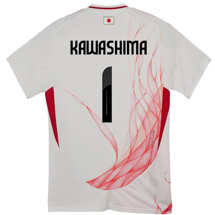 Danxen Pánské Japonsko Eiji Kawashima #1 Bílý Daleko Hráčské Dresy 24-26 Dres