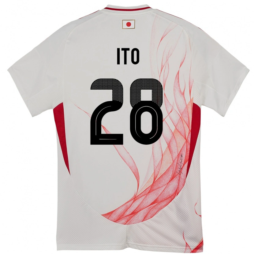 Danxen Pánské Japonsko Hiroki Ito #28 Bílý Daleko Hráčské Dresy 24-26 Dres