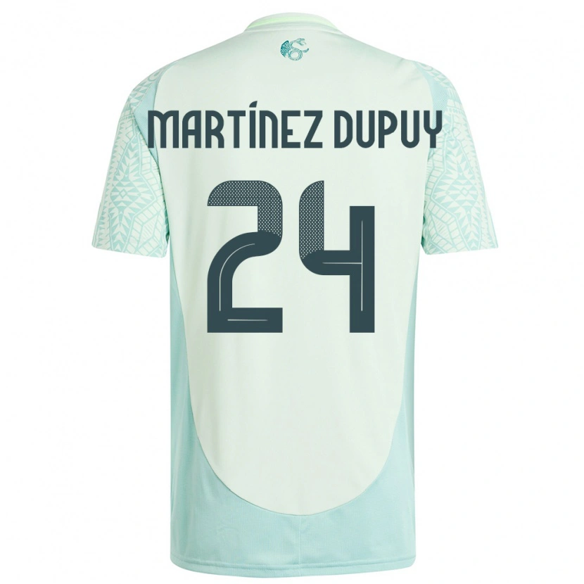 Danxen Pánské Mexiko Luca Martínez Dupuy #24 Povlečení Zelené Daleko Hráčské Dresy 24-26 Dres