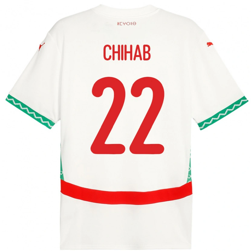 Danxen Pánské Maroko Salaheddine Chihab #22 Bílý Daleko Hráčské Dresy 24-26 Dres