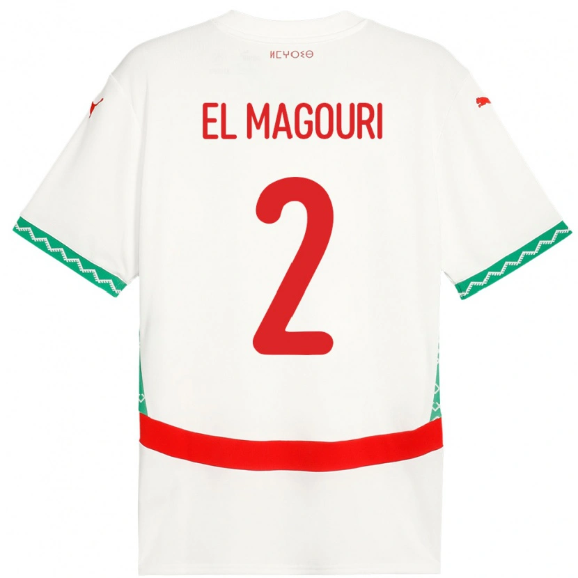 Danxen Pánské Maroko Anas El Magouri #2 Bílý Daleko Hráčské Dresy 24-26 Dres