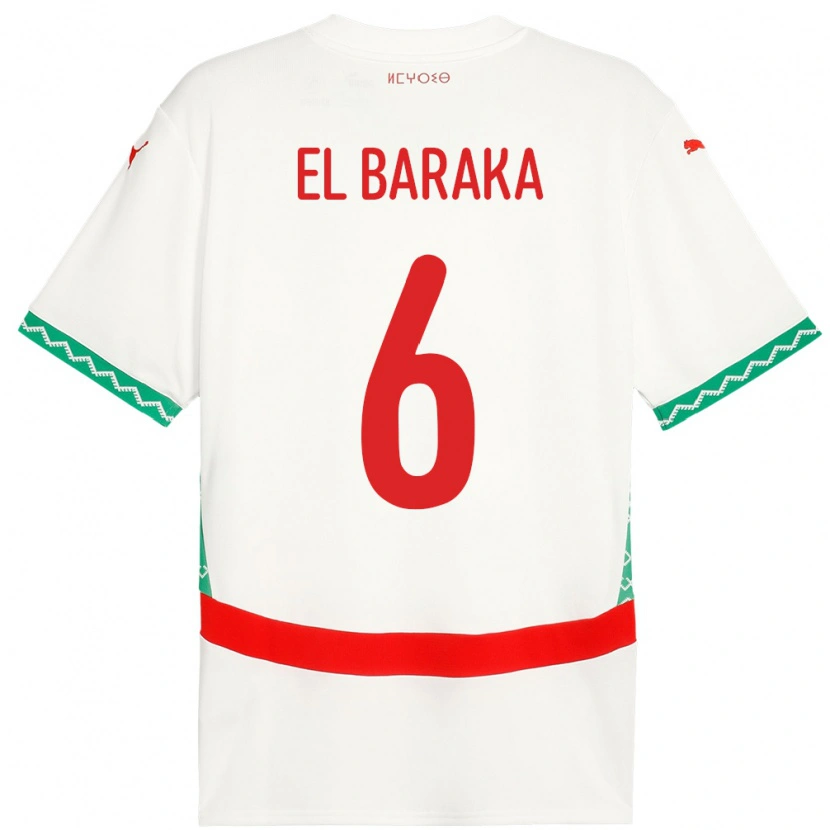 Danxen Pánské Maroko Jibril El Baraka #6 Bílý Daleko Hráčské Dresy 24-26 Dres