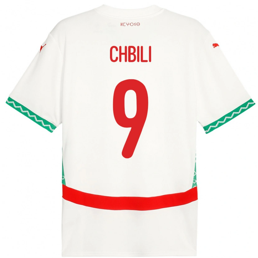 Danxen Pánské Maroko Ismail Chbili #9 Bílý Daleko Hráčské Dresy 24-26 Dres
