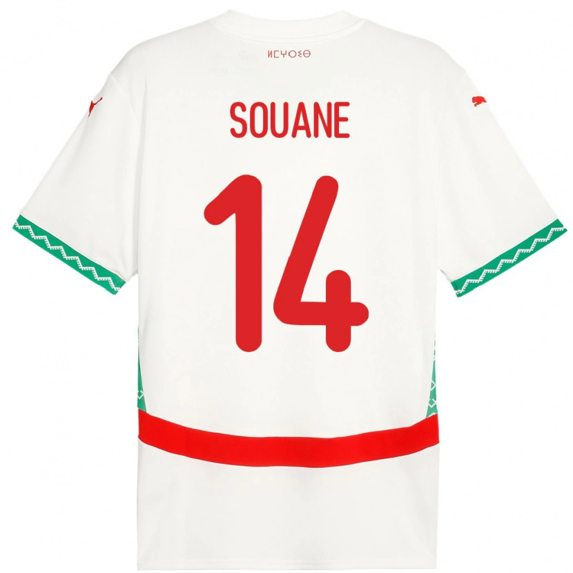 Danxen Pánské Maroko Amine Souane #14 Bílý Daleko Hráčské Dresy 24-26 Dres