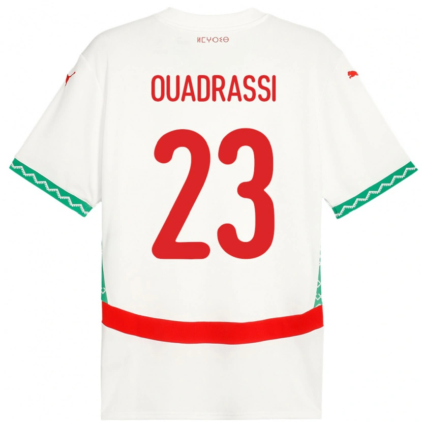 Danxen Pánské Maroko Dalil Ouadrassi #23 Bílý Daleko Hráčské Dresy 24-26 Dres