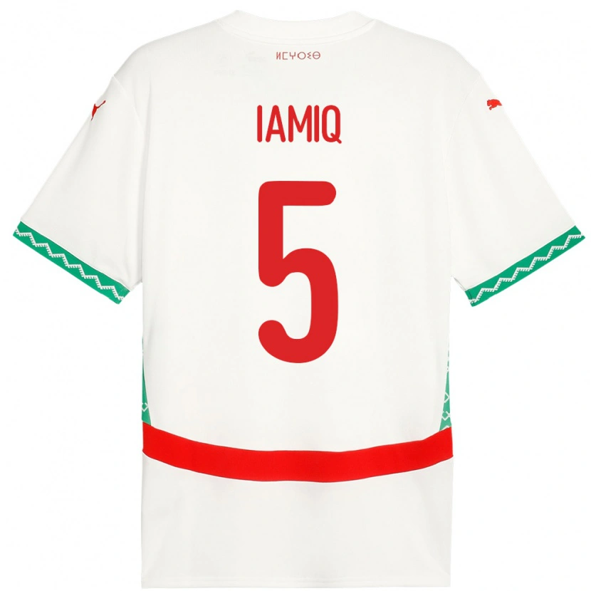 Danxen Pánské Maroko Jawad Iamiq #5 Bílý Daleko Hráčské Dresy 24-26 Dres