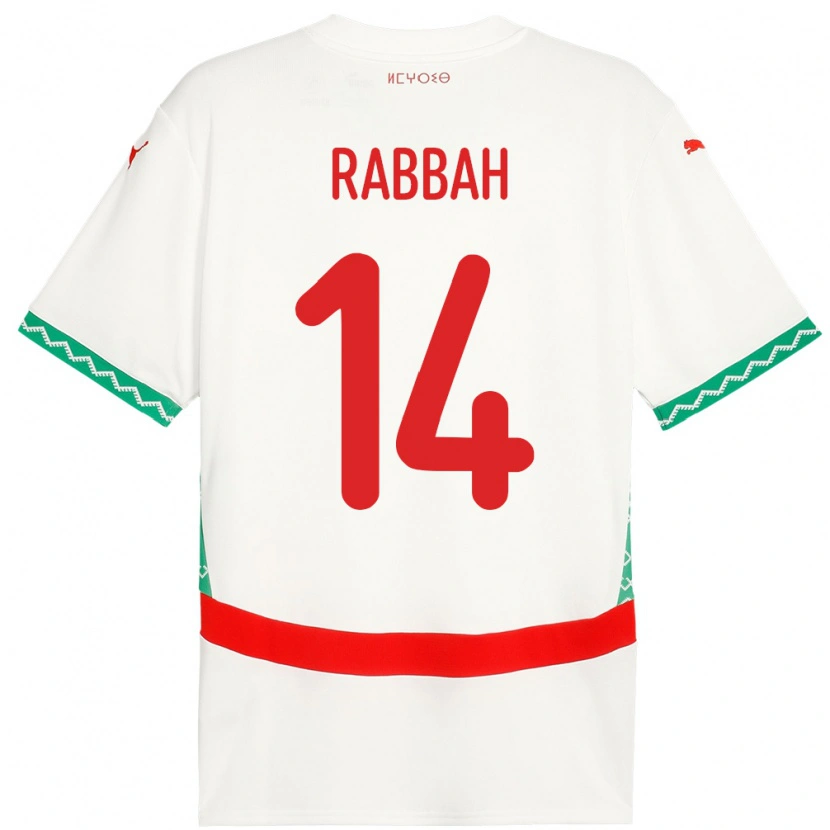 Danxen Pánské Maroko Aziza Rabbah #14 Bílý Daleko Hráčské Dresy 24-26 Dres