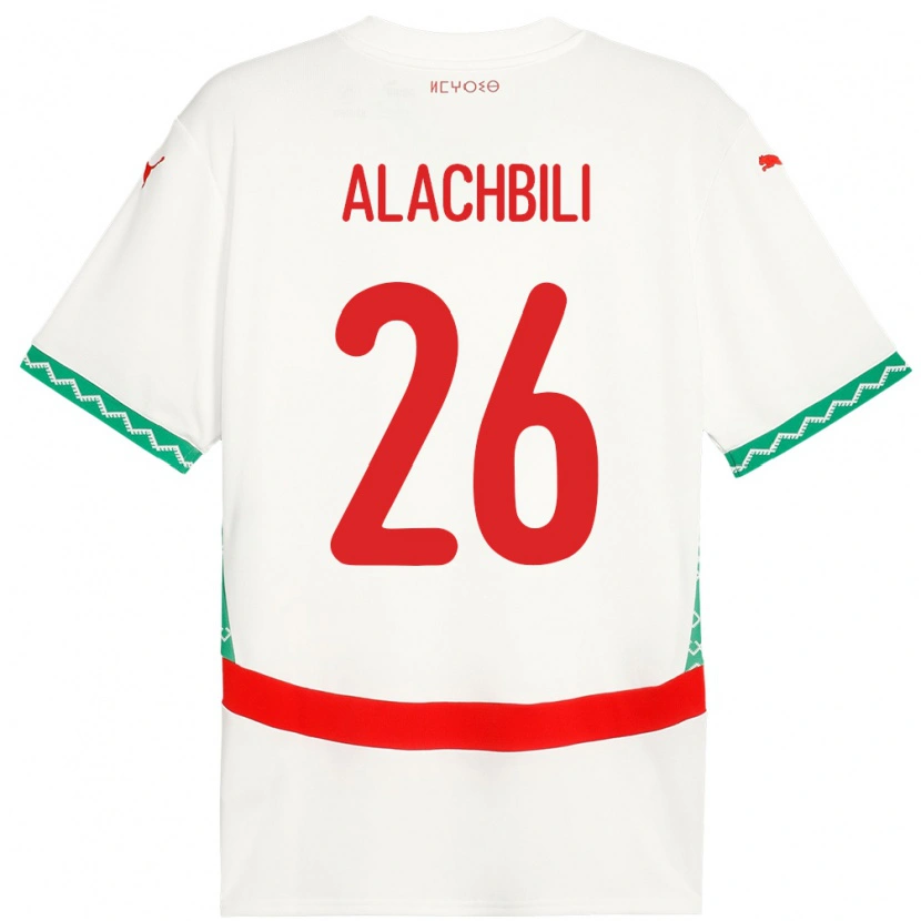 Danxen Pánské Maroko Taha Alachbili #26 Bílý Daleko Hráčské Dresy 24-26 Dres