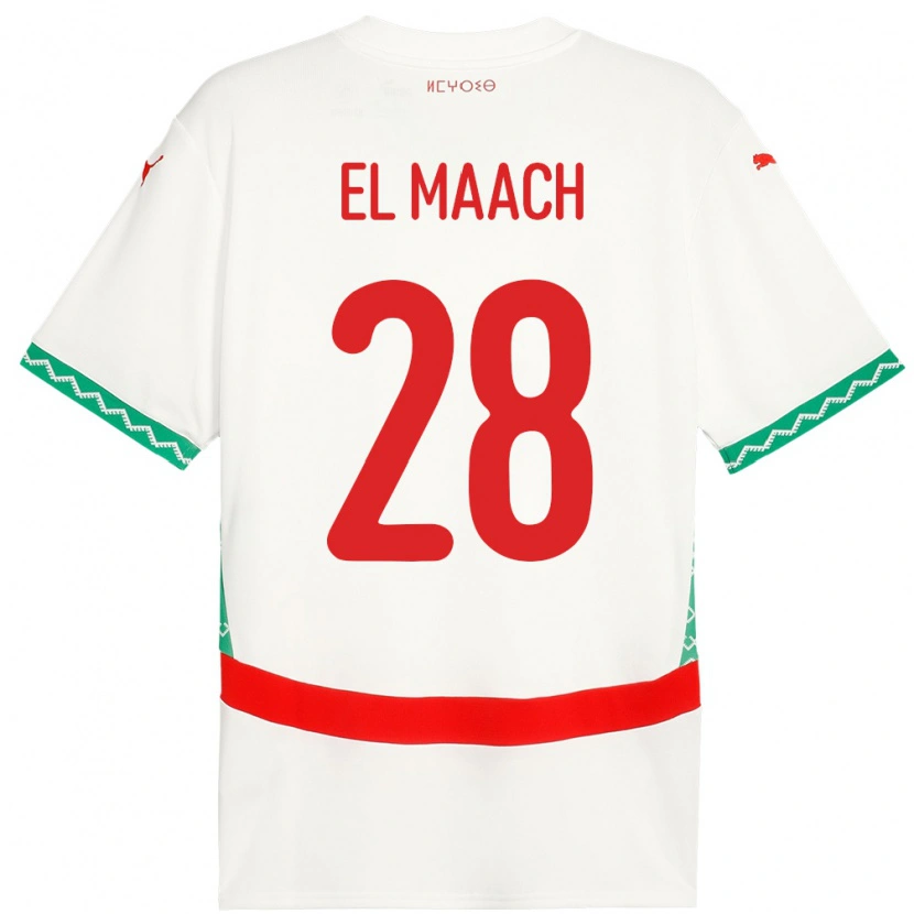 Danxen Pánské Maroko Fouad El Maach #28 Bílý Daleko Hráčské Dresy 24-26 Dres