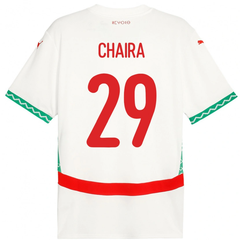 Danxen Pánské Maroko Ilyas Chaira #29 Bílý Daleko Hráčské Dresy 24-26 Dres