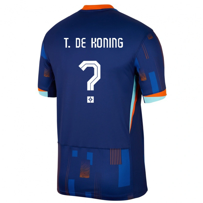 Danxen Pánské Nizozemsko Tim De Koning #0 Modrý Daleko Hráčské Dresy 24-26 Dres