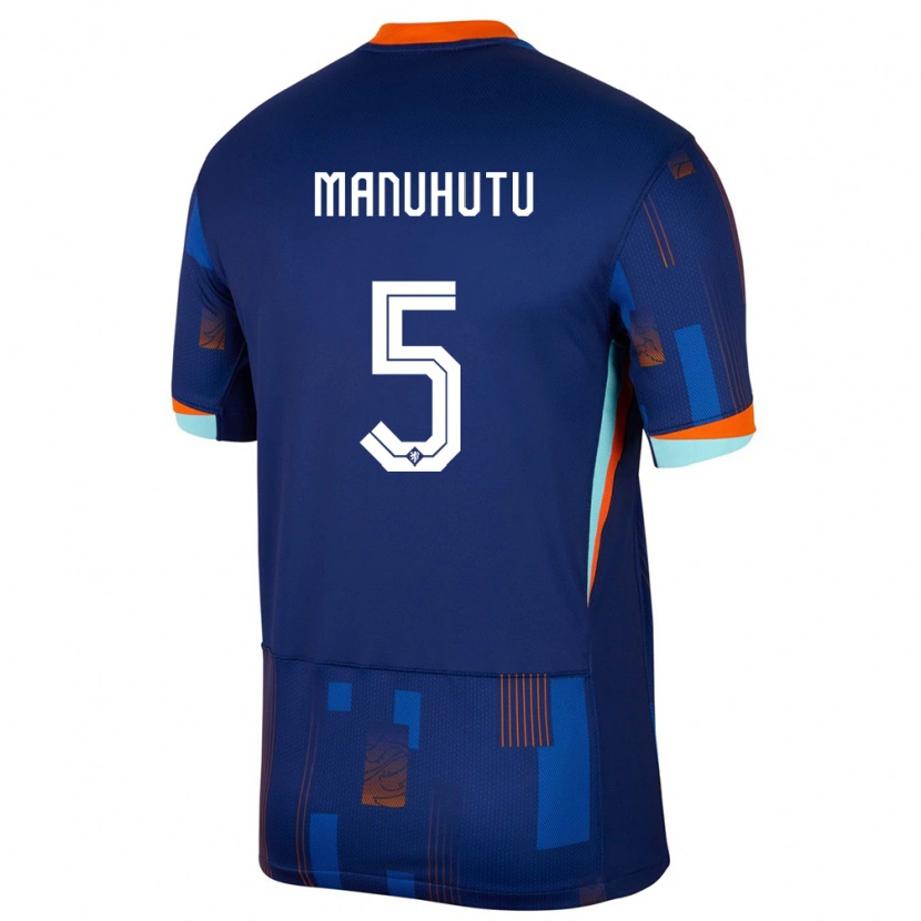 Danxen Pánské Nizozemsko Rivas Manuhutu #5 Modrý Daleko Hráčské Dresy 24-26 Dres