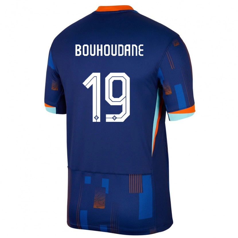 Danxen Pánské Nizozemsko Sami Bouhoudane #19 Modrý Daleko Hráčské Dresy 24-26 Dres