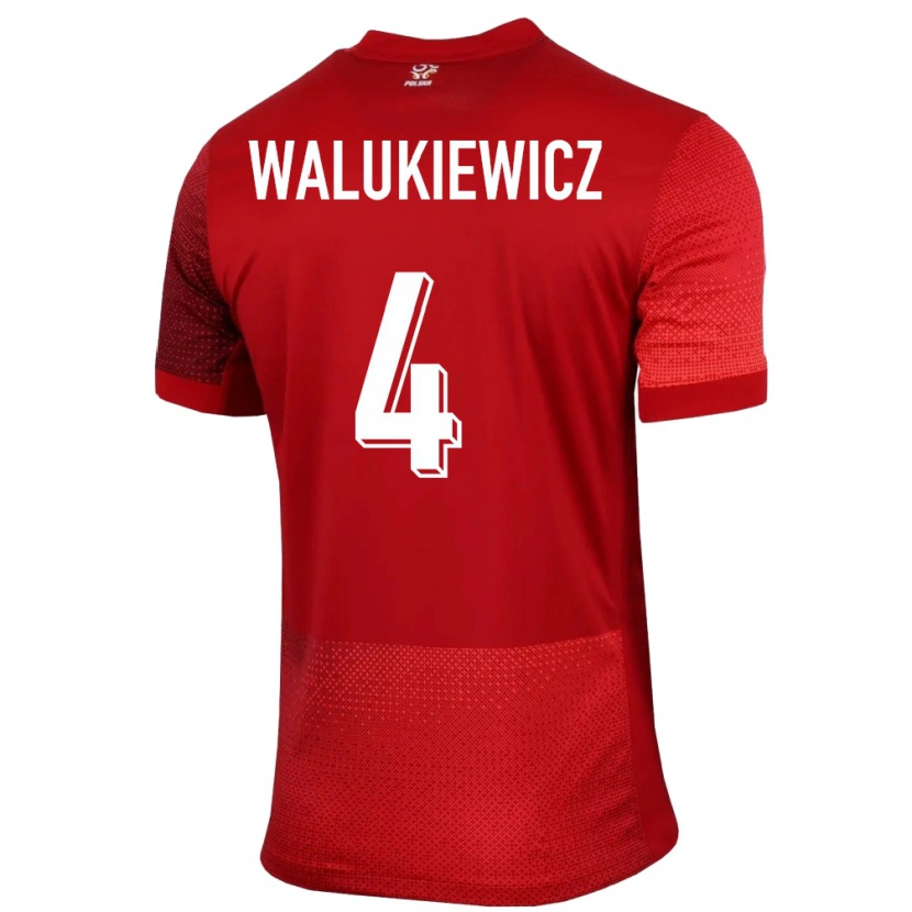 Danxen Pánské Polsko Sebastian Walukiewicz #4 Červené Daleko Hráčské Dresy 24-26 Dres