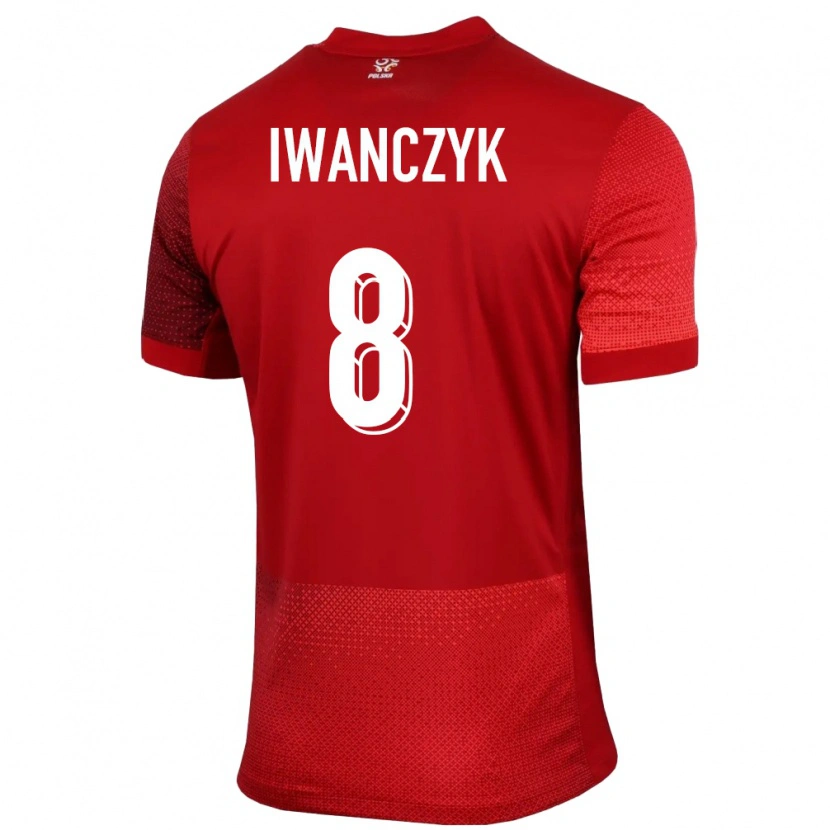 Danxen Pánské Polsko Aleksander Iwanczyk #8 Červené Daleko Hráčské Dresy 24-26 Dres