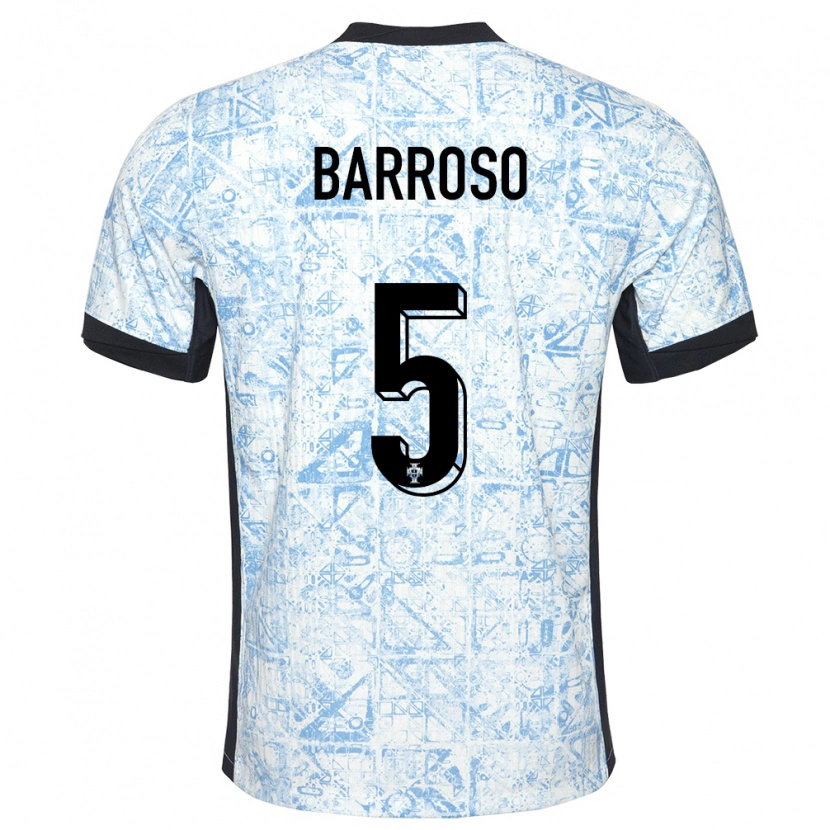 Danxen Pánské Portugalsko Leonardo Barroso #5 Krémově Modrá Daleko Hráčské Dresy 24-26 Dres