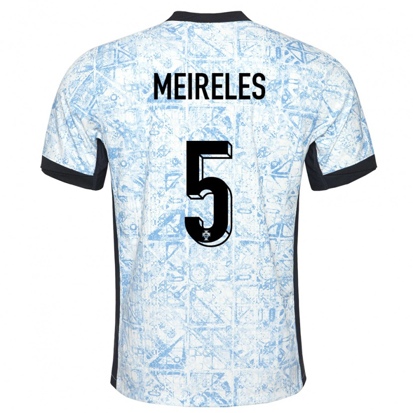 Danxen Pánské Portugalsko Afonso Meireles #5 Krémově Modrá Daleko Hráčské Dresy 24-26 Dres