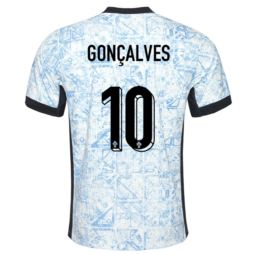 Danxen Pánské Portugalsko Flávio Gonçalves #10 Krémově Modrá Daleko Hráčské Dresy 24-26 Dres
