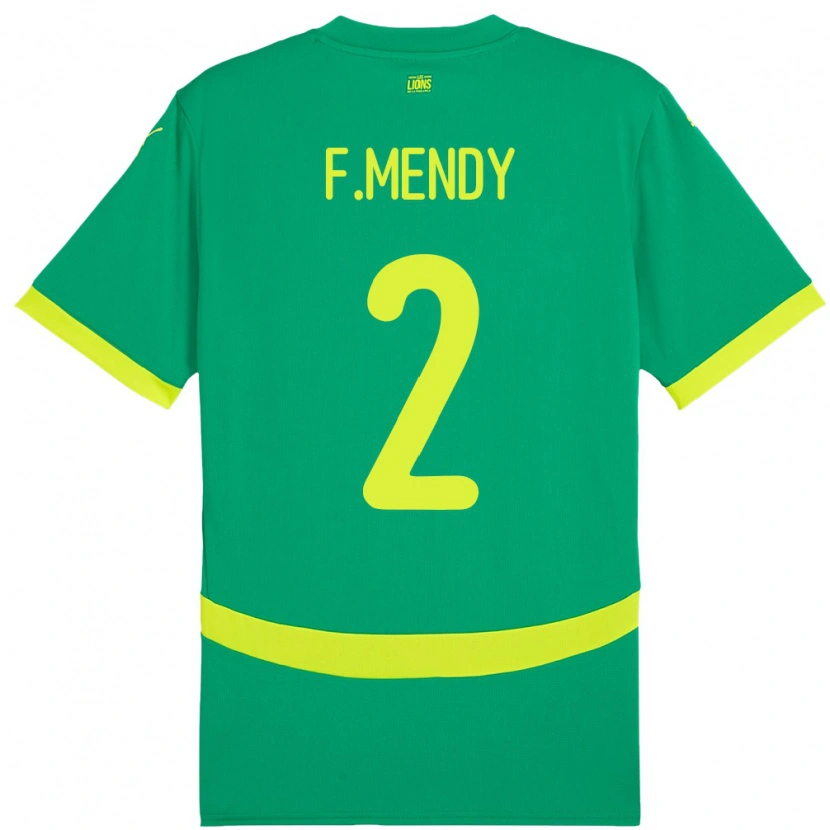 Danxen Pánské Senegal Formose Mendy #2 Zelený Daleko Hráčské Dresy 24-26 Dres