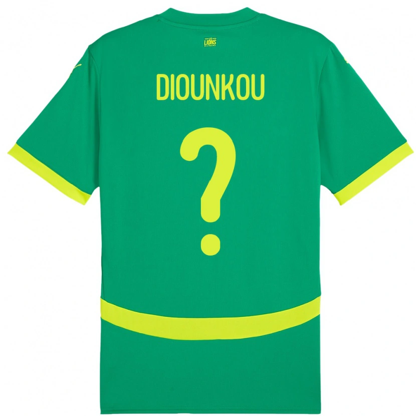 Danxen Pánské Senegal Alpha Diounkou #0 Zelený Daleko Hráčské Dresy 24-26 Dres