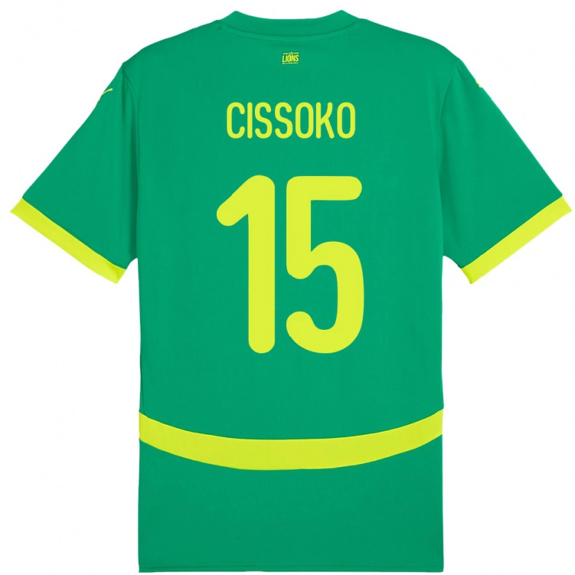Danxen Pánské Senegal Ibrahima Cissoko #15 Zelený Daleko Hráčské Dresy 24-26 Dres