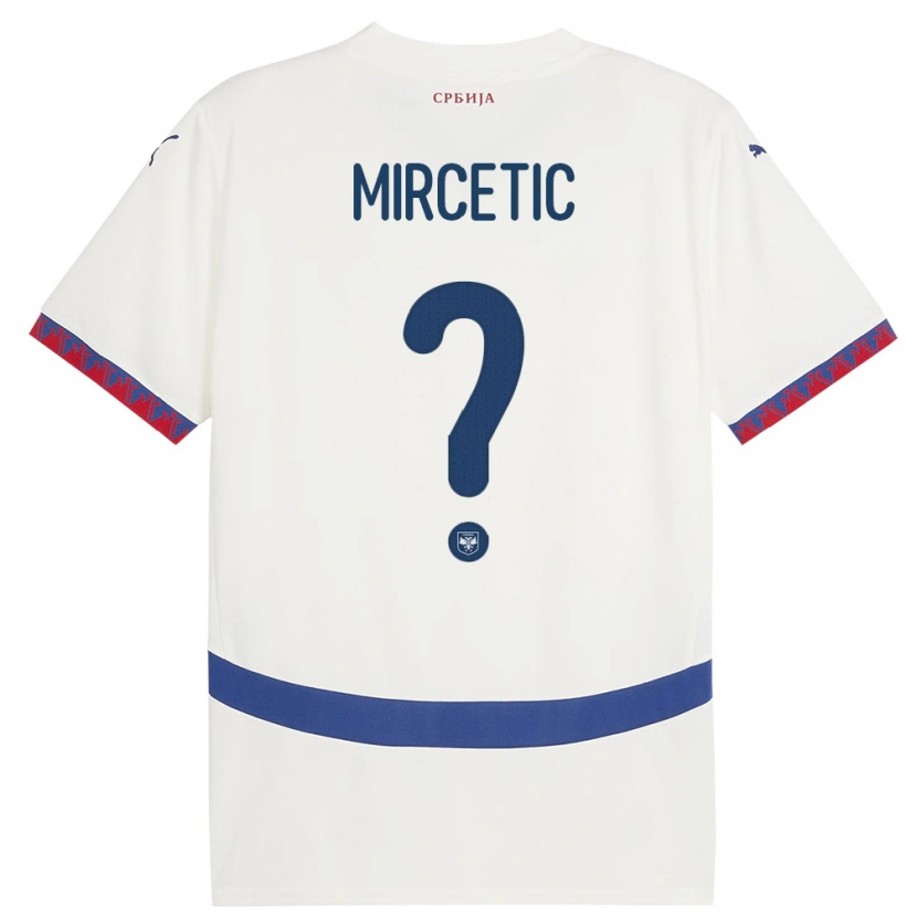 Danxen Pánské Srbsko Bogdan Mircetic #0 Bílý Daleko Hráčské Dresy 24-26 Dres