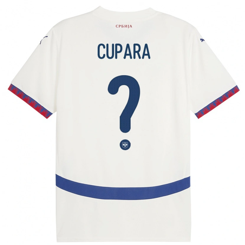 Danxen Pánské Srbsko Dusan Cupara #0 Bílý Daleko Hráčské Dresy 24-26 Dres