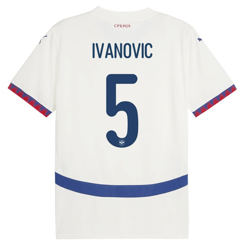 Danxen Pánské Srbsko Mijat Ivanovic #5 Bílý Daleko Hráčské Dresy 24-26 Dres