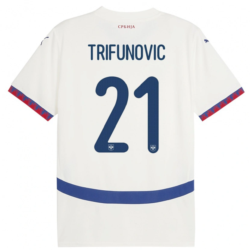 Danxen Pánské Srbsko Nemanja Trifunovic #21 Bílý Daleko Hráčské Dresy 24-26 Dres