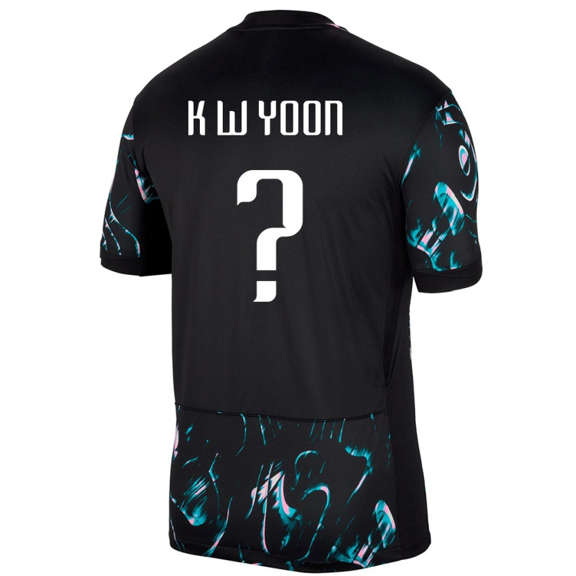 Danxen Pánské Jižní Korea Yoon Ki Wook #0 Černý Daleko Hráčské Dresy 24-26 Dres