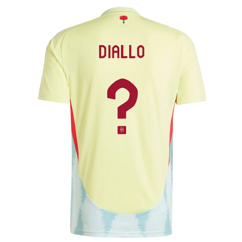 Danxen Pánské Španělsko Ousmane Diallo #0 Žlutá Daleko Hráčské Dresy 24-26 Dres