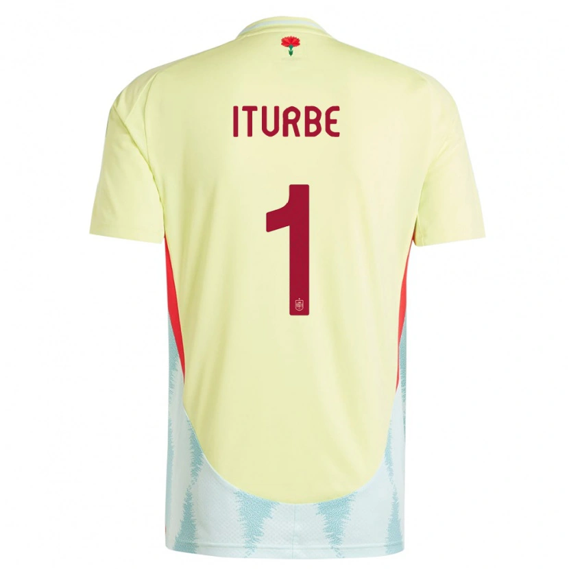 Danxen Pánské Španělsko Alejandro Iturbe #1 Žlutá Daleko Hráčské Dresy 24-26 Dres