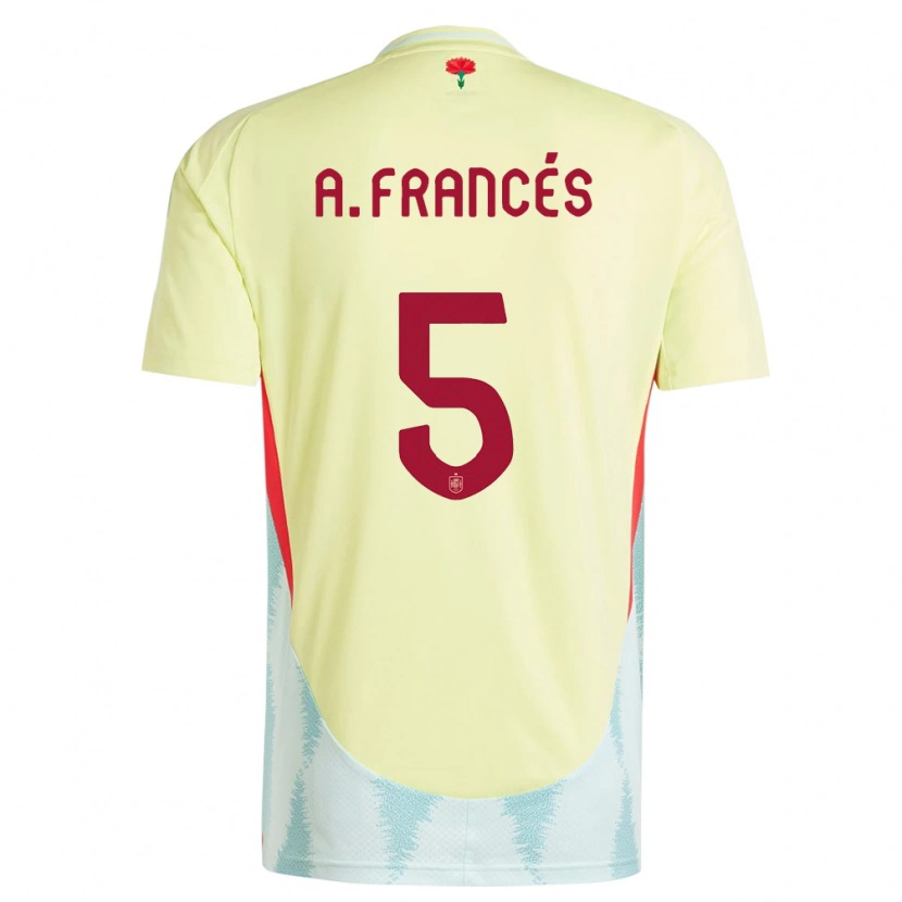 Danxen Pánské Španělsko Alejandro Francés #5 Žlutá Daleko Hráčské Dresy 24-26 Dres