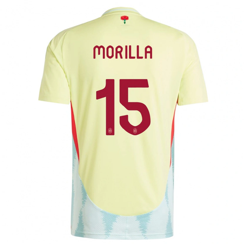 Danxen Pánské Španělsko Jairo Morilla #15 Žlutá Daleko Hráčské Dresy 24-26 Dres