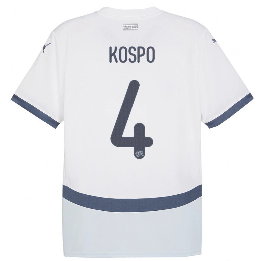 Danxen Pánské Švýcarsko Eman Kospo #4 Bílý Daleko Hráčské Dresy 24-26 Dres