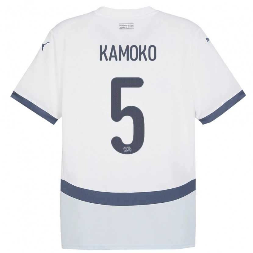 Danxen Pánské Švýcarsko Elohim Kamoko #5 Bílý Daleko Hráčské Dresy 24-26 Dres