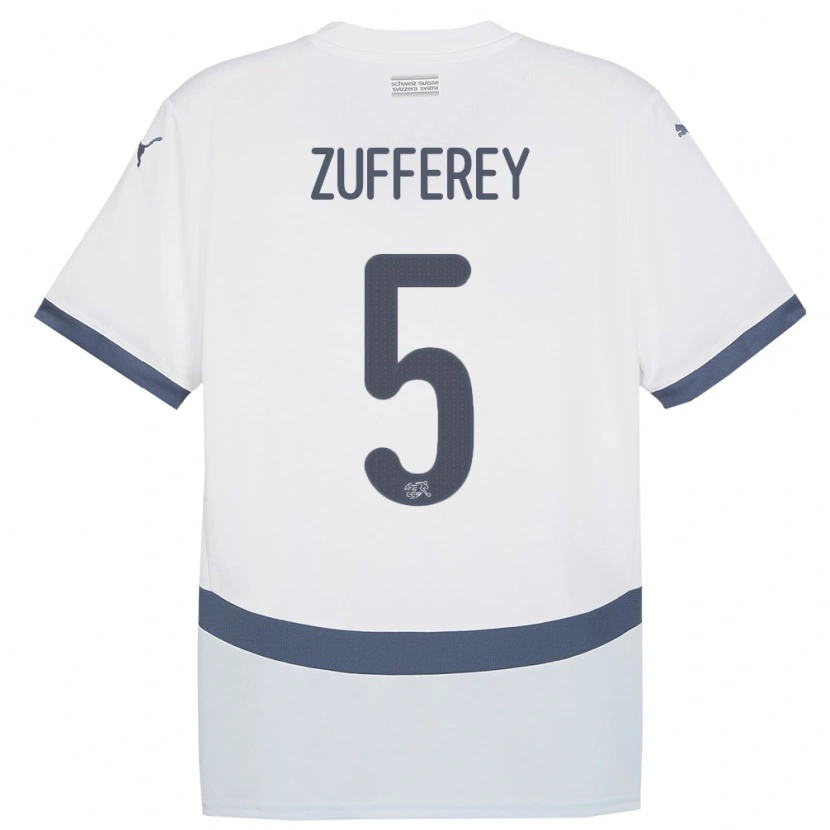 Danxen Pánské Švýcarsko Gil Zufferey #5 Bílý Daleko Hráčské Dresy 24-26 Dres